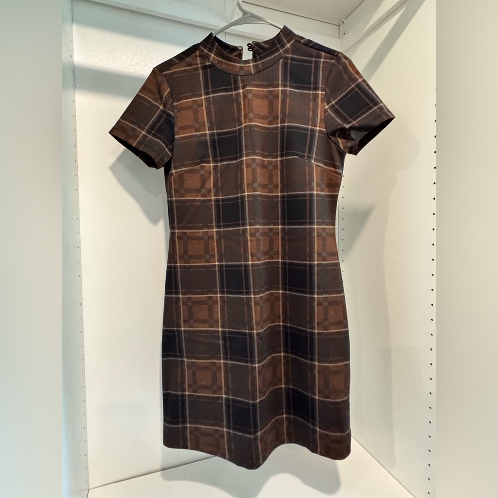 Fall plaid shift dress - great for work
